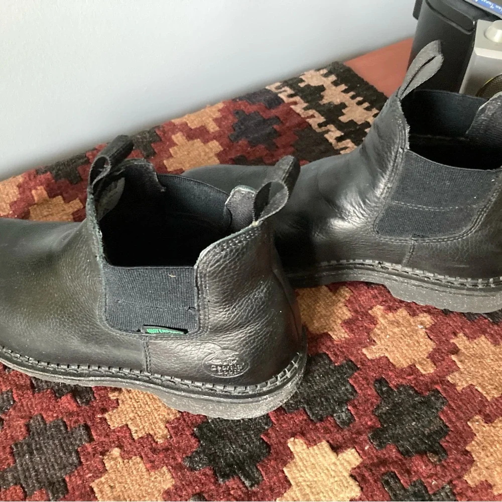 Men's Georgia “High Romeo” Boots in Black Genuine Leather